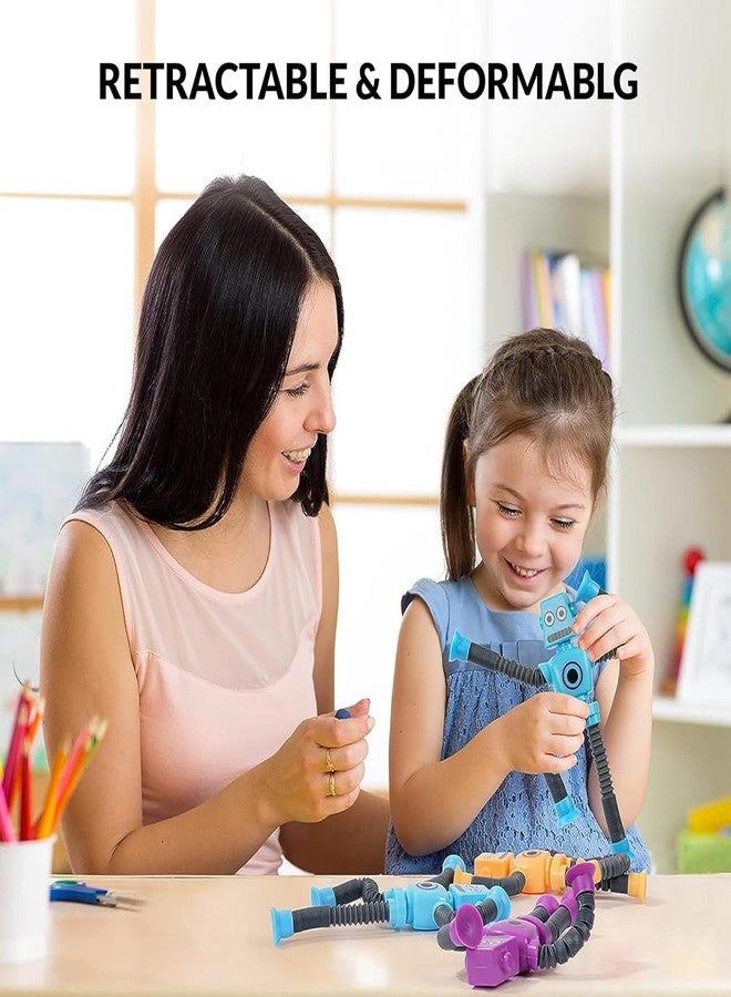 Kidology Kid Led Telescopic Suction Cup Robotics Toy, Pop Tubes Fidget Toys, Shape Changing Telescopic Sensory Tubes Fidget Tubes Sensory Toys Suction Toy Random Color - Image 4